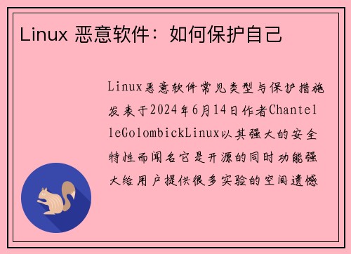 Linux 恶意软件：如何保护自己